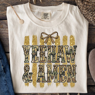Yeehaw Amen South Western Cowgirl Christian T-Shirt