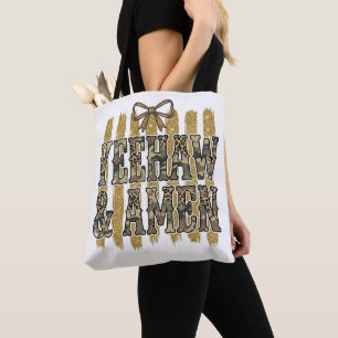 Yeehaw Amen South Western Cowgirl Christian  Tote Bag