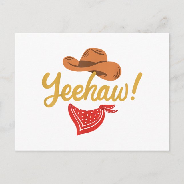 Yeehaw Cowboy Cowgirl Western Country Rodeo Holiday Postcard (Front)