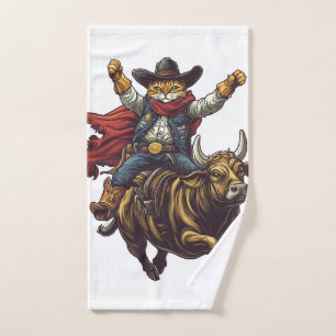 Yeehaw Kitty � Wild West Cat Cowboy Rodeo Hand Towel