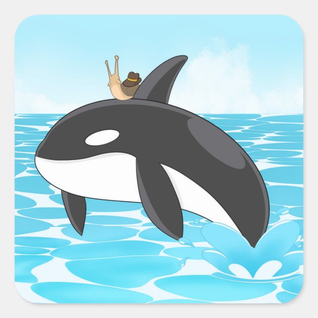 Yeehaw Orca Square Sticker (Front)