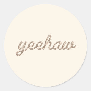 Yeehaw Rope My First Rodeo Birthday Party Classic Round Sticker