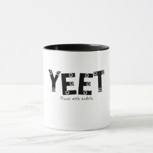 YEET Bold Grey Typography fixed bullets Design Mug