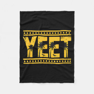 Yeet Tribal Art Meme Funny Slang Fleece Blanket