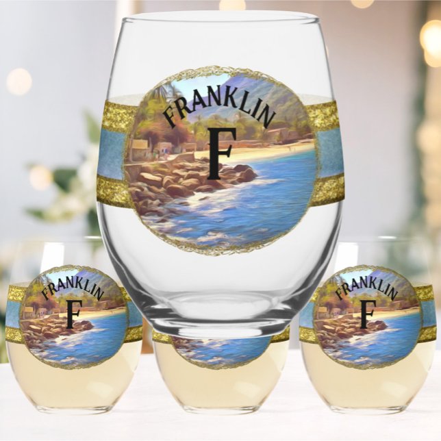 Yelapa Beach 761 Stemless Wine Glass (Creator Uploaded)