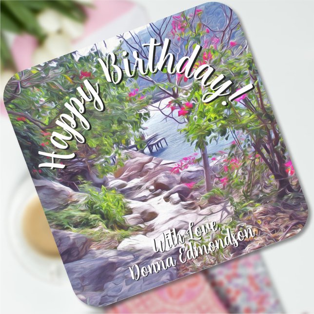 Yelapa Birthday Trail 821 Square Sticker (Creator Uploaded)