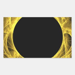 Yello & Black Fractal Background Rectangle Sticker