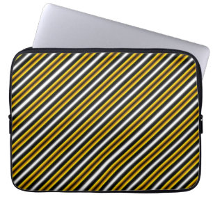 Yello Black White Rainbow Stripes Laptop Sleeve