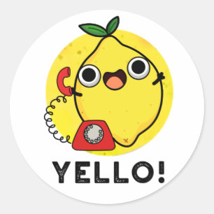 Yello Funny Yellow Lemon Pun Classic Round Sticker