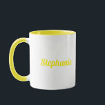 Yello White Elegant Custom Name Gift Party Favour Mug<br><div class="desc">Designed with text template for monogram name and elegant two tone background in yellow and white,  this makes a beautiful personalised favour or gift for special occasions like mother's day,  weddings,  bridal shower,  birthdays,  anniversary,  holidays etc. You may change the background colour as you wish.</div>