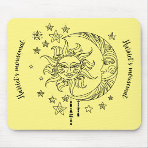 YelloMoon and Stars mousemat - can be personalized