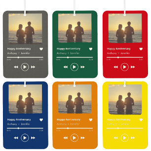 Yellow 10th Anniversary Photo Music Player Car Air Freshener