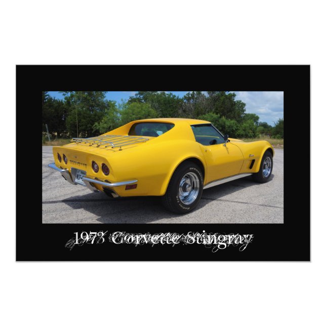 Yellow 1973 Corvette Stingray C3  Photo Print (Front)