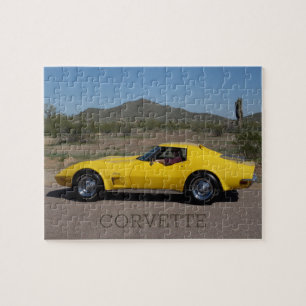 Yellow 1973 Corvette Stingray Jigsaw Puzzle