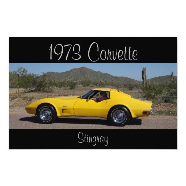 Yellow 1973 Corvette Stingray Photo Print (Front)