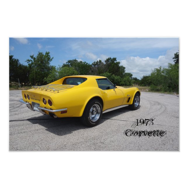 Yellow 1973 Corvette Stingray Photo Print (Front)