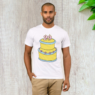 Yellow 29th Birthday Cake with Pink Roses T-Shirt
