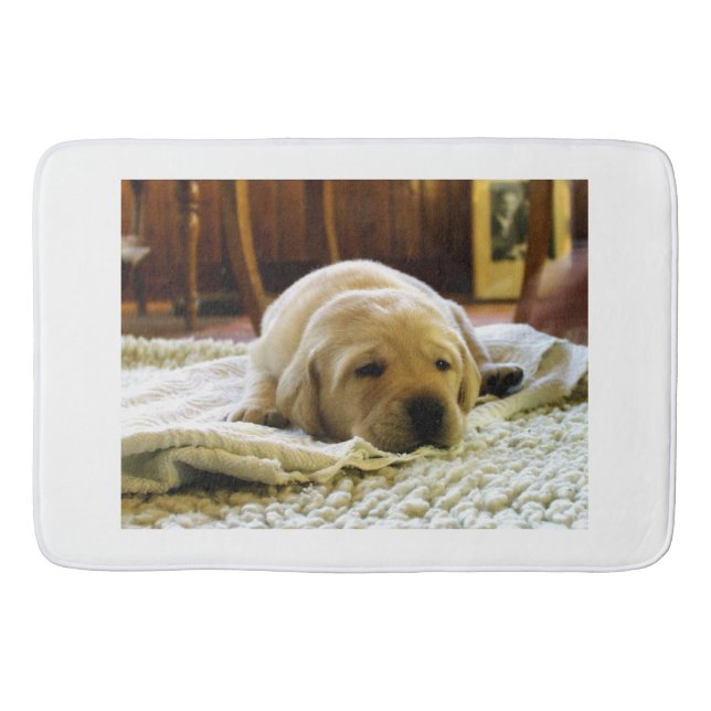 yellow 2 lab puppy bath mat (Front)