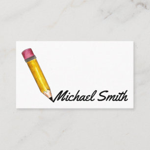Yellow #2 Pencil Writer Editor Teacher Blogger Business Card