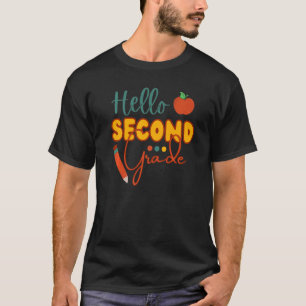 Yellow 2nd Grade Kids School Hello 2nd Grade Teac T-Shirt