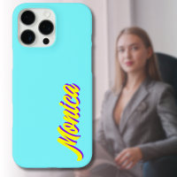 Yellow 3D Indigo Modern Name | Funny Electric Blue