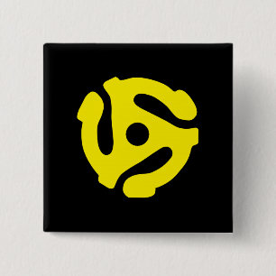 Yellow 45 spacer graphic 15 cm square badge