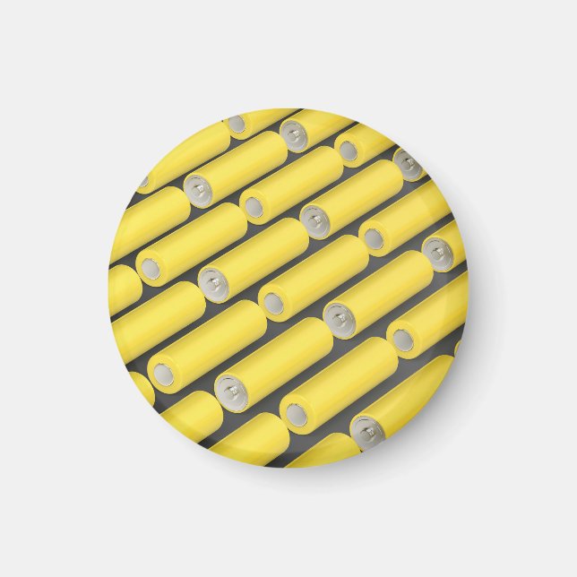 Yellow AA size batteries Magnet (Front)
