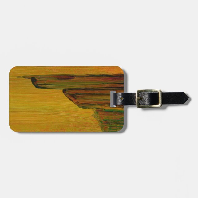 Yellow Abstract Art Luggage Tag (Front Horizontal)