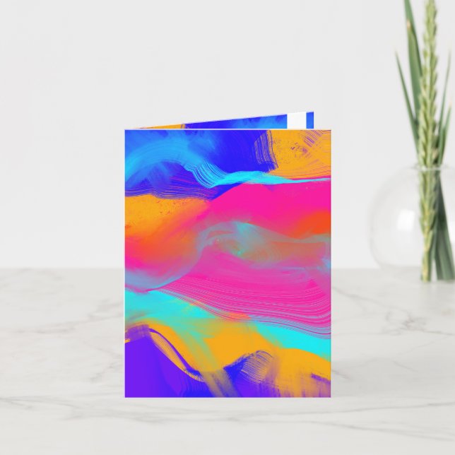 Yellow abstract colour flow Note Cards  (Front)