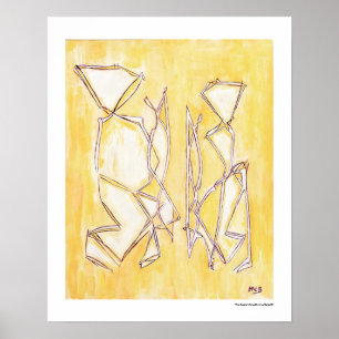 Yellow Abstract Couple Home Decor 16x20 Print