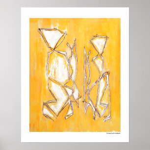 Yellow Abstract Couple Wall Home Decor Gift 16x20