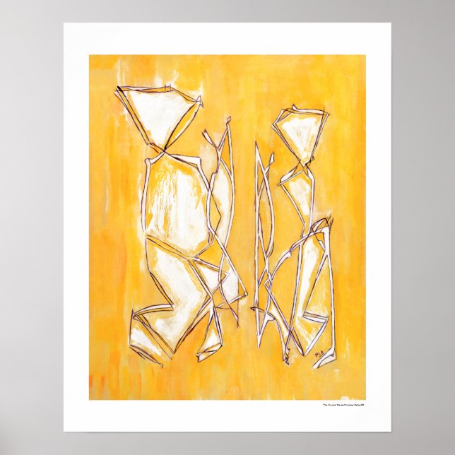 Yellow Abstract Couple Wall Home Decor Gift 16x20 (Front)