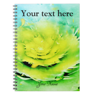 Yellow Abstract Flower Fractal Notebook