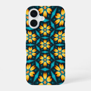 Yellow Abstract Flowers iPhone 16 Case
