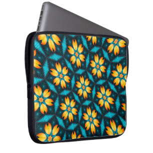 Yellow Abstract Flowers Laptop Sleeve