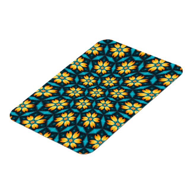 Yellow Abstract Flowers Magnet (Left Side)