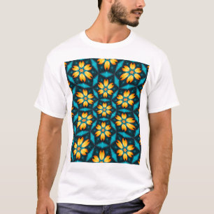 Yellow Abstract Flowers T-Shirt