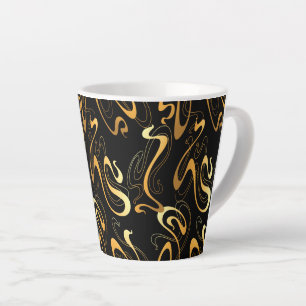 Yellow Abstract   Latte Mug