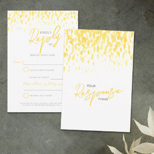 Yellow abstract modern art wedding reply RSVP