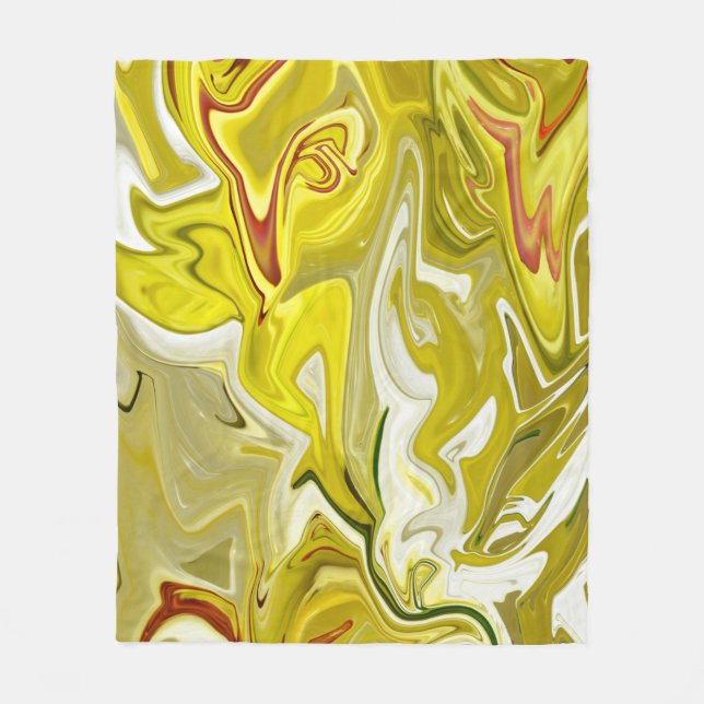 Yellow abstract pattern      fleece blanket (Front)