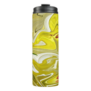 Yellow abstract pattern thermal tumbler