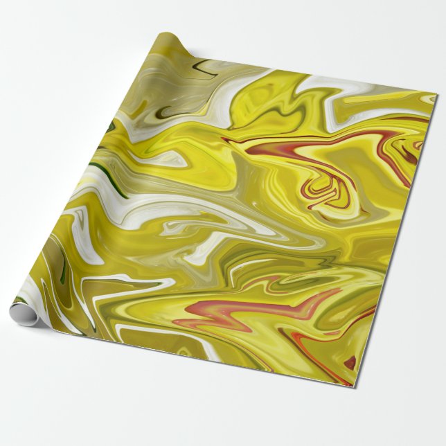 Yellow abstract pattern        wrapping paper (Unrolled)
