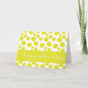 Yellow Abstract Polka Dots Happy Mother's Day Card