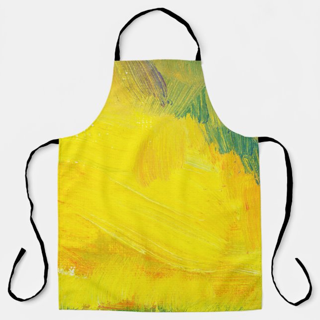 yellow abstract texture aol paind. hand drawn test apron (Front)