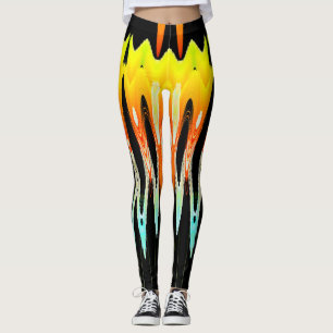yellow abstract tulip design by Tron2021. Leggings