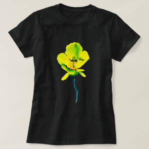Yellow abstract watercolor loose floral T-Shirt