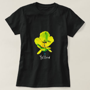 Yellow abstract watercolor loose floral T-Shirt