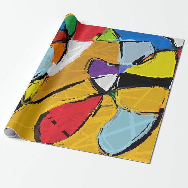 Yellow Abstract Wrapping Paper (Unrolled)