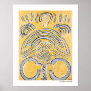Yellow abstract - yellow gold painting Gifts Print