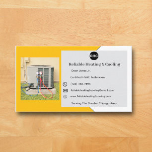 Yellow AC Unit Heating Cooling Hvac Business Card